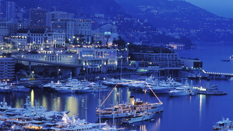 boats, dusk, yachts, monaco, 1080P, marina, city, harbor