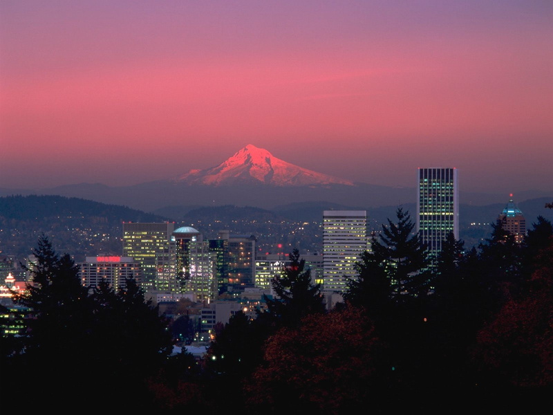 mountains, Portland, landscape, city, 720P, cityscape