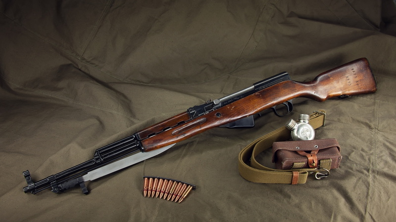 gun, 1080P, Self-loading carbine Simonov, weapon, Rifle, bayonet, SKS