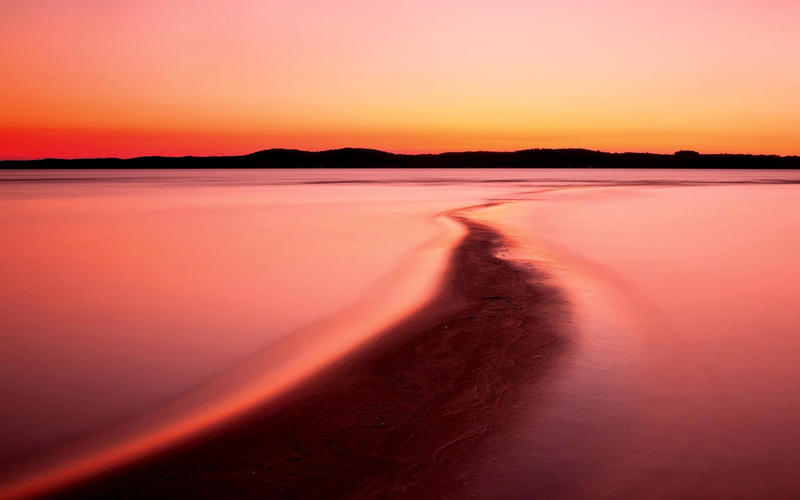 foam, 1080P, nature, foamy, sunset, lake, nature and landscapes