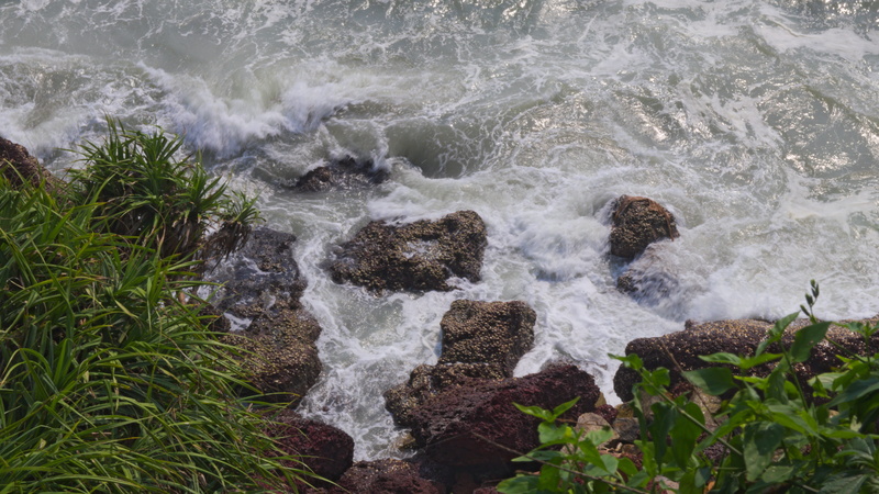 travel, motion, foamy, sport, rock, splashing, scenics - nature, hitting, water, rock - object, no people, beauty in nature, varkala cliff, solid, day