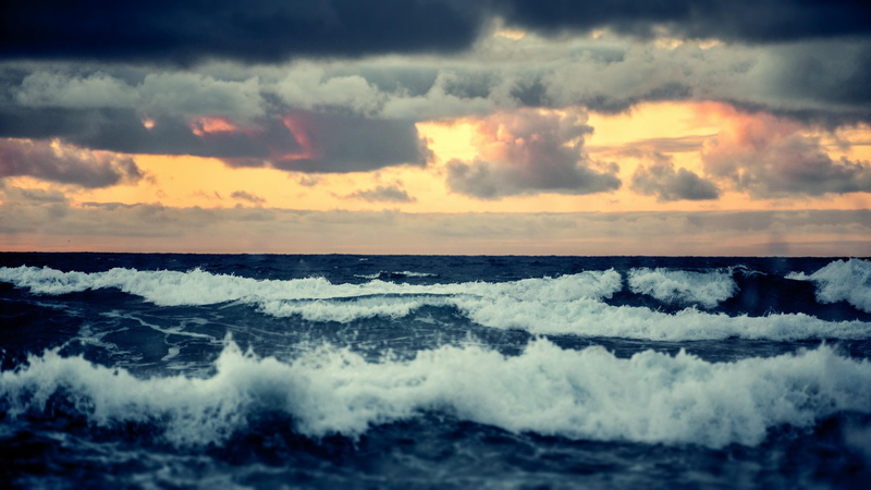 4K, horizon, ocean, foam, motion, waves, power in nature, aquatic sport, beauty in nature, sport, weather, wave, sky, cloud, nature, wind wave, scenics - nature