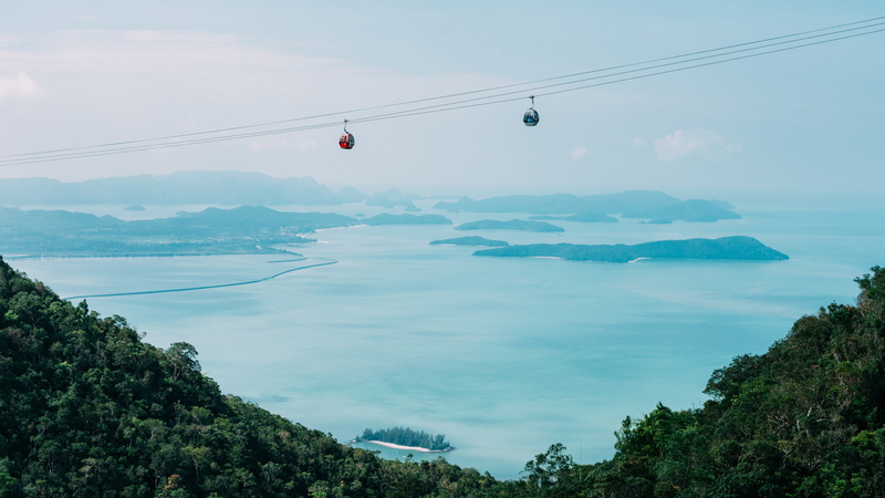 sky, plant, tranquility, overhead cable car, mountain, no people, non-urban scene, photography, cable car, tranquil scene, idyllic, tree, mountains, scenics - nature