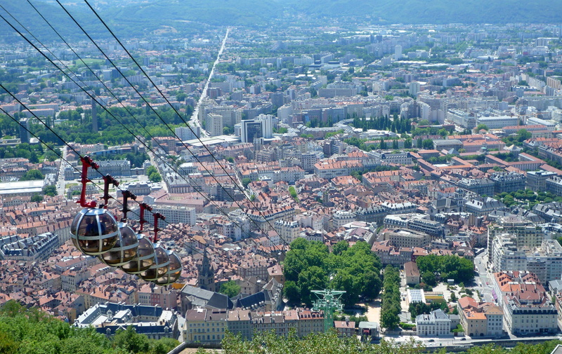 Grenoble, history, cable, high angle view, travel destinations, urban Scene, skyscraper, plant, no people, Cable Cars, France, Cityscape, urban, building
