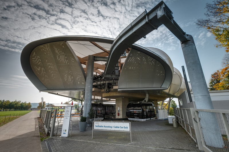 nature, ehrenbreitstein, mode of transportation, mirror, day, german federal horticultural show, koblenz, fortress, cable car, architecture, building exterior