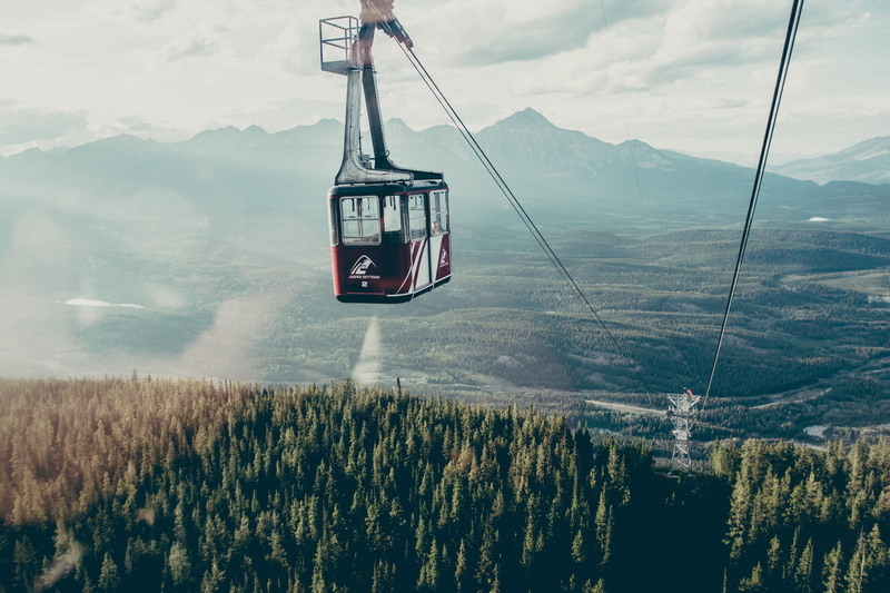 mountain Range, plant, transportation, day, aerial, nature, scenics, photo, red, cloud - sky, ski Lift, no people, national park, scenics - nature, pine tree