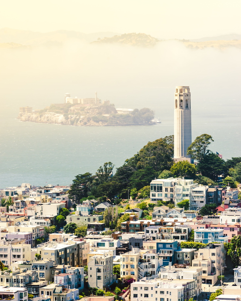 building, 4K, residential district, island, travel destinations, water, city, San Francisco, cityscape, tower, Alcatraz, building exterior, built structure