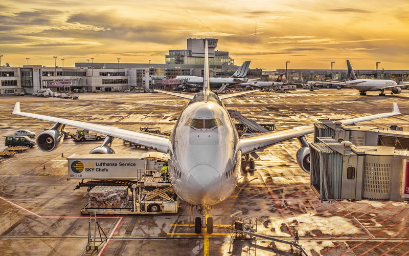 Plane, 1080P, Lufthansa, Frankfurt, Sunset, HDR, Germany