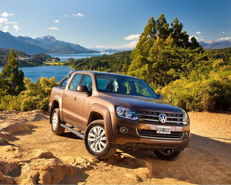 tree, 720P, landscape, Volkswagen, sky, mountain peak, road, plant, water, scenics - nature, sunlight, pickup, day, truck, motor vehicle, ford, gray, cab