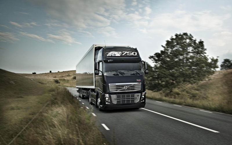 Speed, 1080P, Volvo, black, Road, fh, Truck, freight