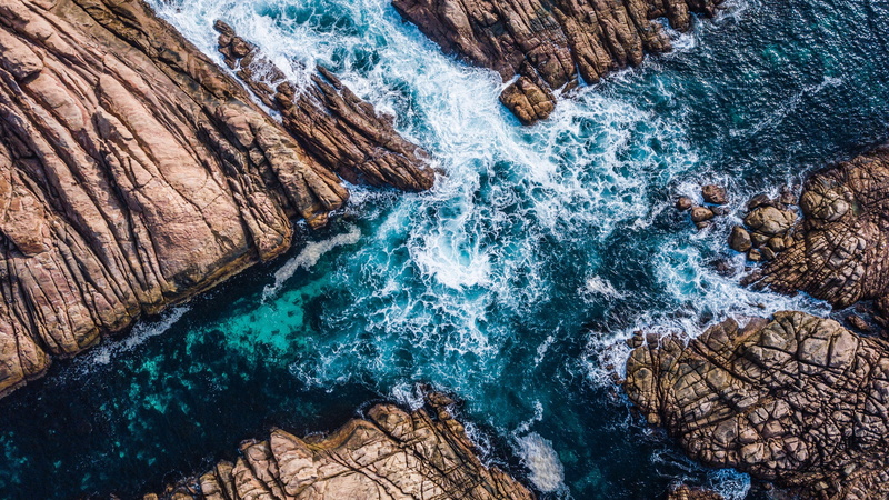 coastal, 4K, shore, water, coastal view, rocks, australia, leeuwin naturaliste national park, aerial photography, leeuwin-naturaliste national park, yallingup