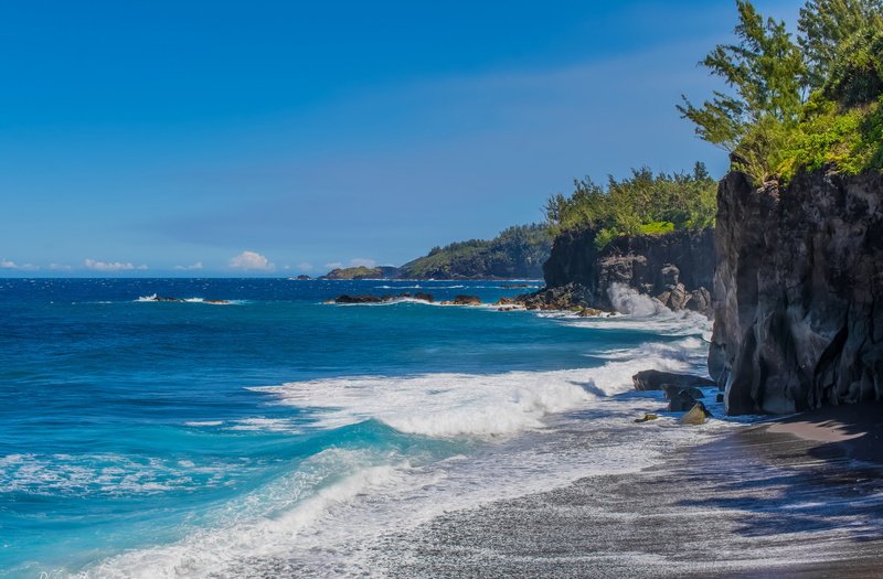 The Indian ocean, reunion island, nature, 1080P, body, water, rocks, sea