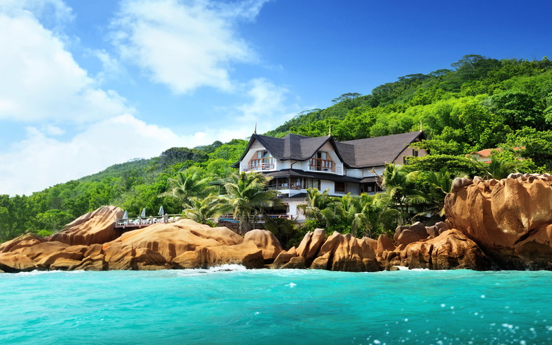 island, seychelles, hotel, hd, 2K, tropical, patatran, village, digue, la