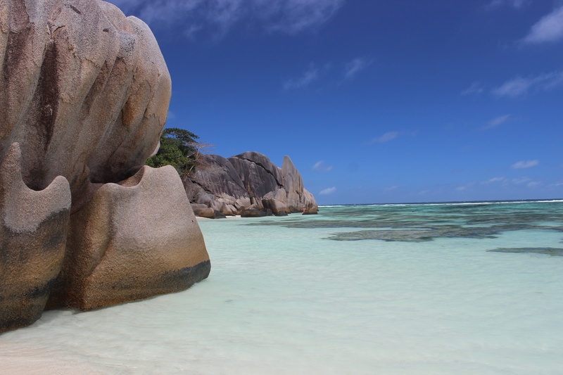 granite, tropical island, holiday, land, praslin Island, cloud - sky, non-urban scene, sea, stones, stone - Object, tranquility, scenics - nature, paradise