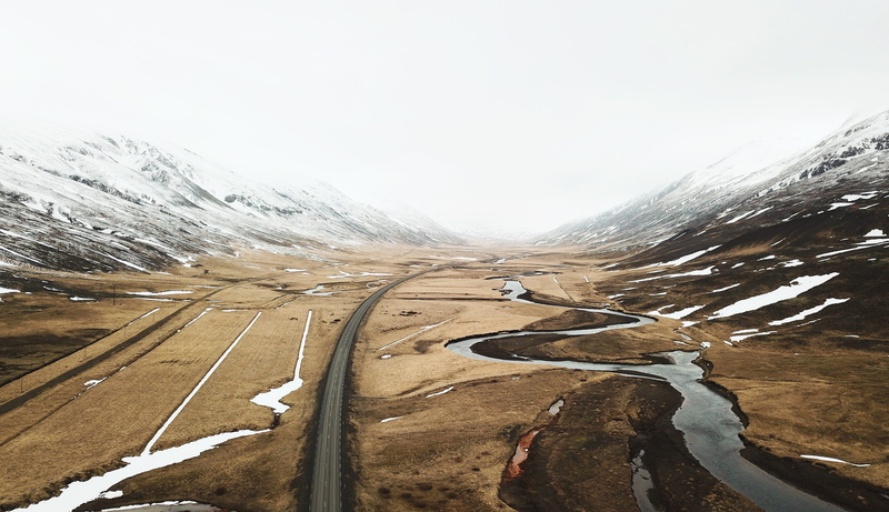 photo, 4K, towards, winding road, environment, vast, mountain range, road, landscape, aerial, no people, tranquility, nature, akureyri, outdoors, non-urban scene