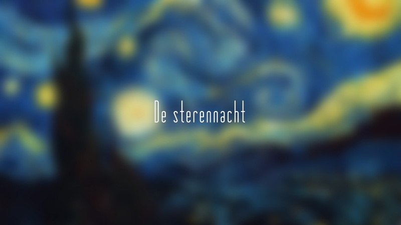 Typography, Vincent Van Gogh, 720P, Blurred, minimalism, painting, The Starry Night