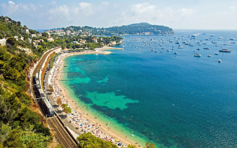Riviera, Coast, Train, Sea, French, France, Railway, 1080P, Road, Beach, Boat, Mediterranean