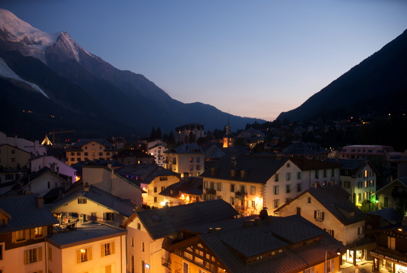 townscape, mountain range, architecture, nature, night, france, cityscape, building, sky, place, high angle view, chamonix, outdoors, mountains, town, city