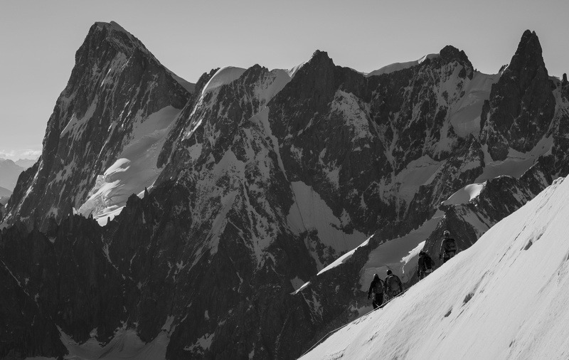 snow, tranquil scene, nature, climbing, snowcapped mountain, no people, tranquility, augille du midi, grandes jorasses, outdoors, rock formation, day, scenics - nature