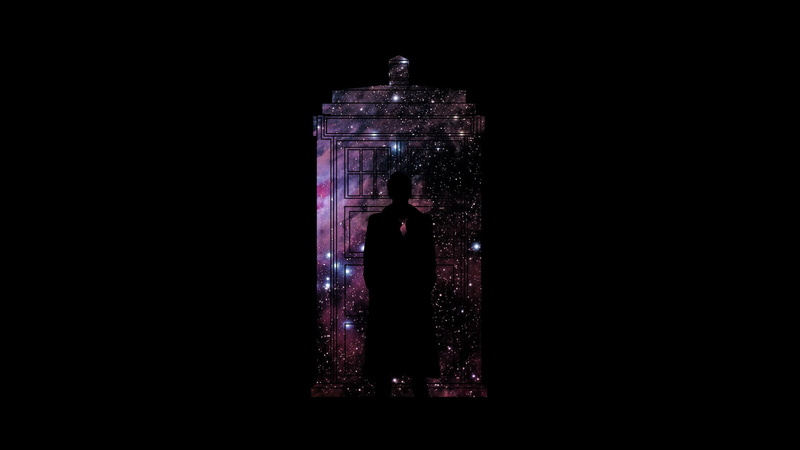 cut out, close-up, black background, dark, night, transparent, TARDIS, domestic room, David Tennant, container, space, single object, indoors, architecture