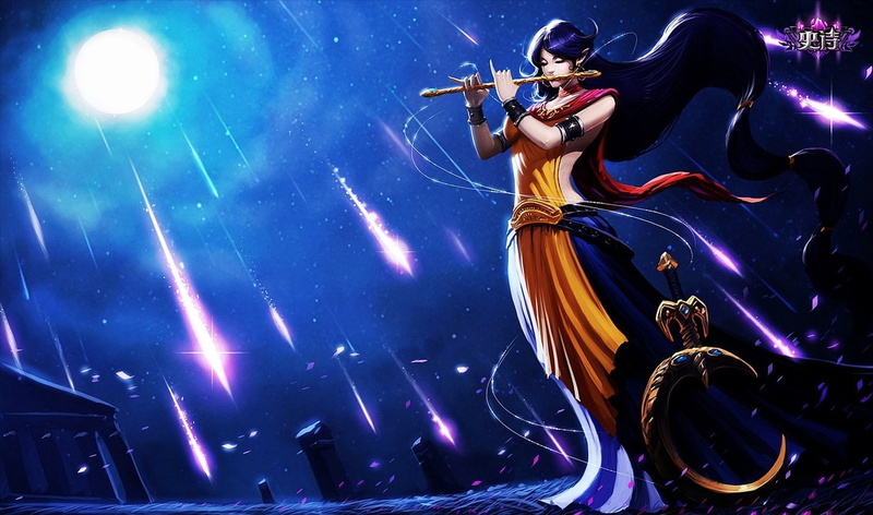 Soraka (League Of Legends), night, low angle view, no people, League Of Legends, built structure, arts culture and entertainment, nightlife, Video Game