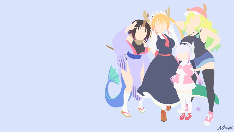 Quetzalcoatl (Miss Kobayashis Dragon Maid), Elma (Miss Kobayashis Dragon Maid), Kanna Kamui, Miss Kobayashis Dragon Maid, Anime, 1080P, Tohru (Miss Kobayashis