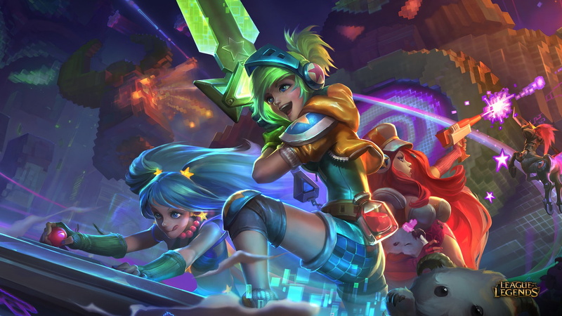 League of Legends, 1080P, Sona (League of Legends), Login Screen, Riven, Miss Fortune, arcade, Blitzcrank