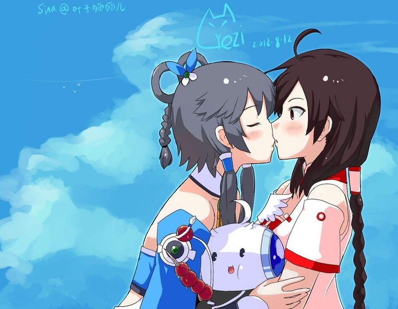 togetherness, bonding, women, females, men, anime girls, emotion, Yuezheng Ling, cloud - sky, love, real people, day, son, childhood, Vocaloid China, outdoors