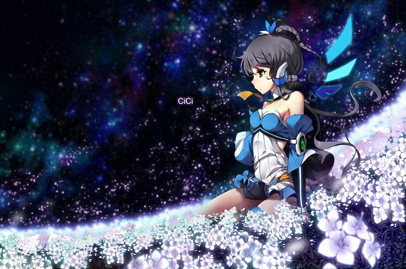 night, celebration, men, green eyes, illustration, emotion, outdoors, nature, Luo Tianyi, motion, black, Vocaloid, fun, real people, leisure activity, women