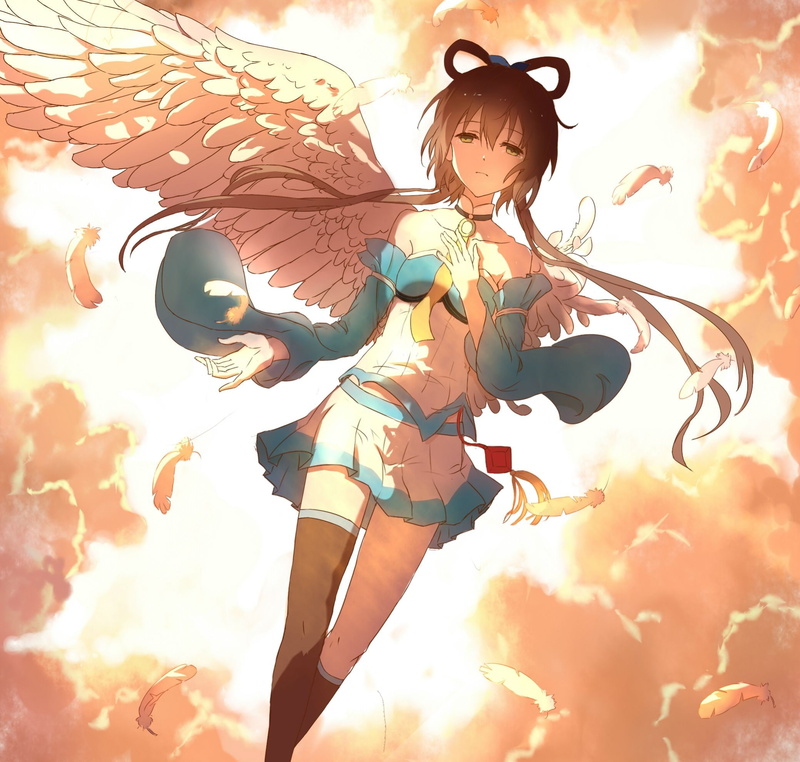 Luo Tianyi, anime girls, Vocaloid, wings, 1080P