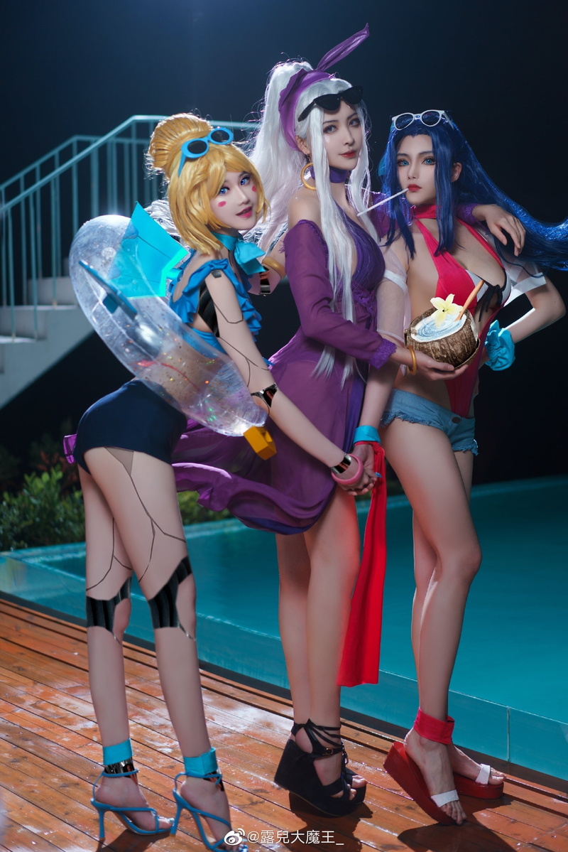 2K, cosplay, League of Legends, pool party, women, Syndra (League of Legends)