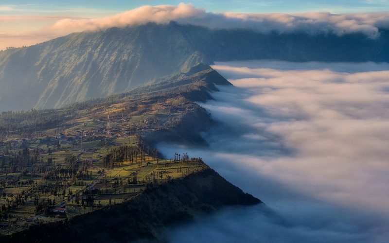 1080P, nature, Mount Bromo, landscape, Indonesia, mountains, clouds, field