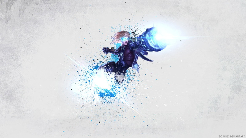 vitality, Ezreal, studio shot, water, motion, impact, pulsefire, blue, men, gray background, abstract, one person, smoke - physical structure, white background