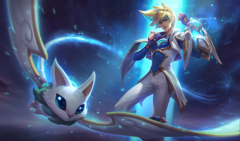 fantasy, star guradian, 1080P, game, pisica, man, league of legends, cat, ezreal, Star Guardian Ezreal, blue