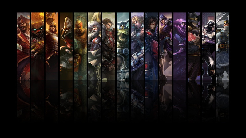 Twisted Fate (League Of Legends), Garen (League Of Legends), real people, indoors, Ryze (League Of Legends), Pantheon (League Of Legends), crowd, Ezreal (League Of Legends)