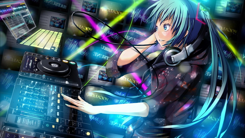 DJ, Anime Girls, vocaloid, 1080P, anime, mixing Consoles, Hatsune Miku