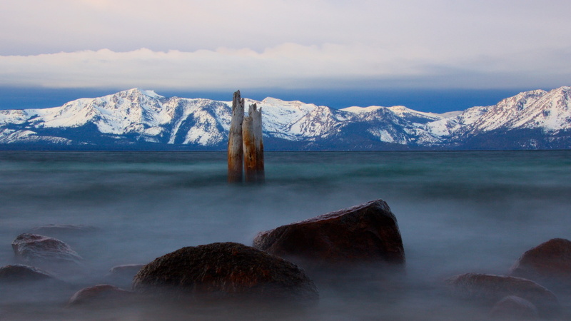 mountains, 2K, Lake Tahoe, mist, lake