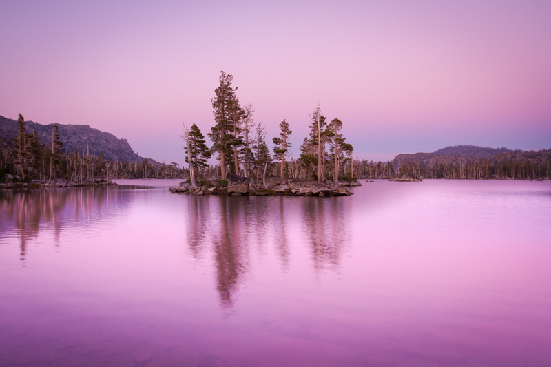 landscape, Northern California, sunset, Middle, South Lake Tahoe, nature, skies, Lakes, Micro, Island, Velma, forest, reflection, NorCal, mountain, purple
