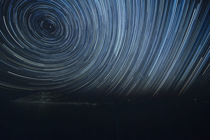 2K, nature, star - Space, pattern, galaxy, Lowlight, concentric, Greece, blue, startrails, stars, geometric shape, beauty in nature, star Trail, sky, space