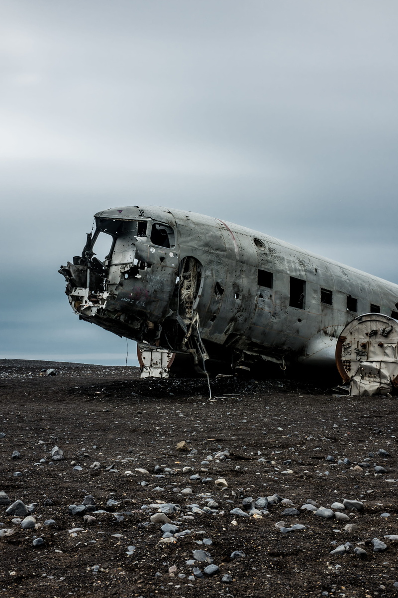 air vehicle, weathered, transportation, bad condition, land, accidents and disasters, airplane, iphone, clouds, outdoors, deterioration, run-down