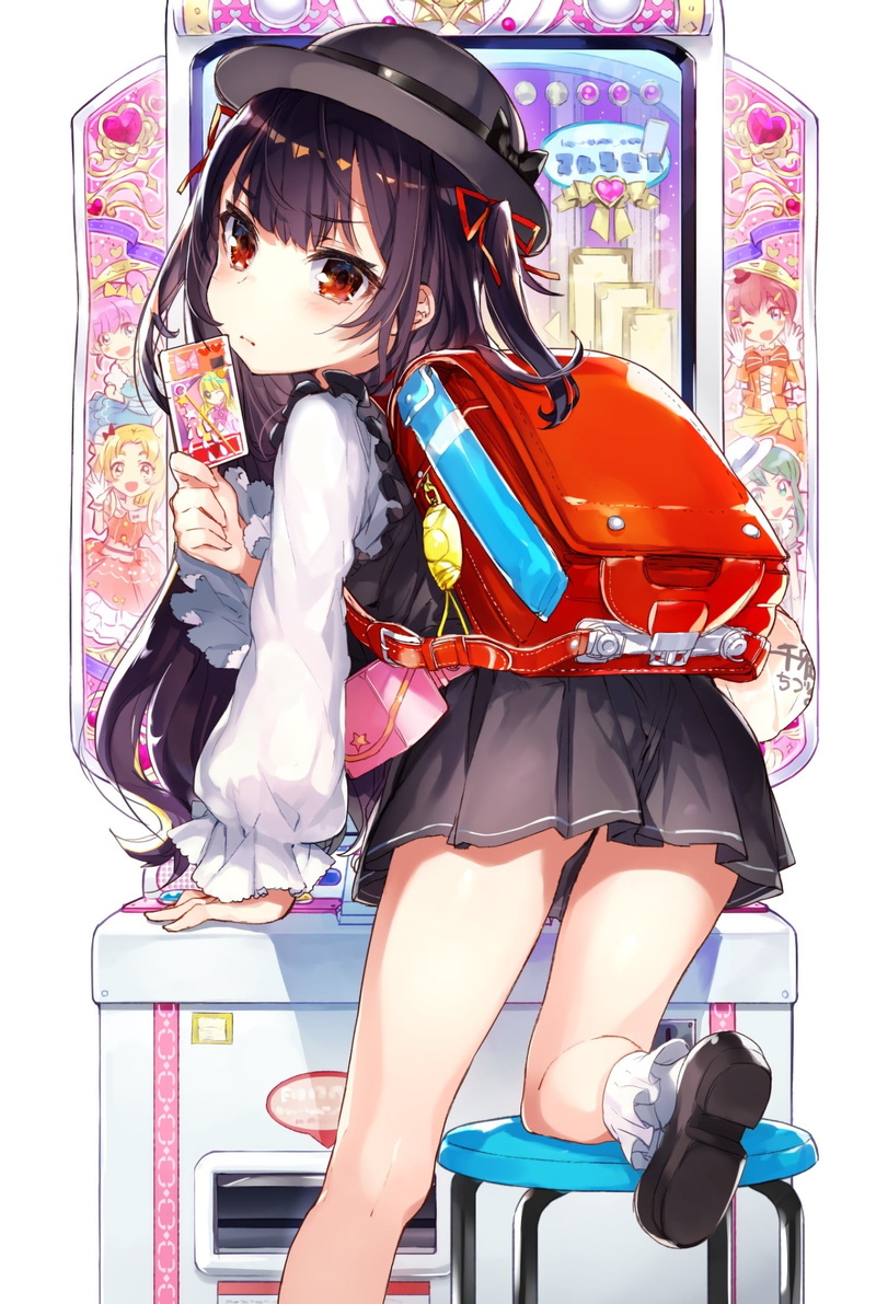 child, looking at viewer, childhood, school uniform, lifestyles, fun, dark hair, black hair, anime, adult, leisure activity, cute, females, three quarter length