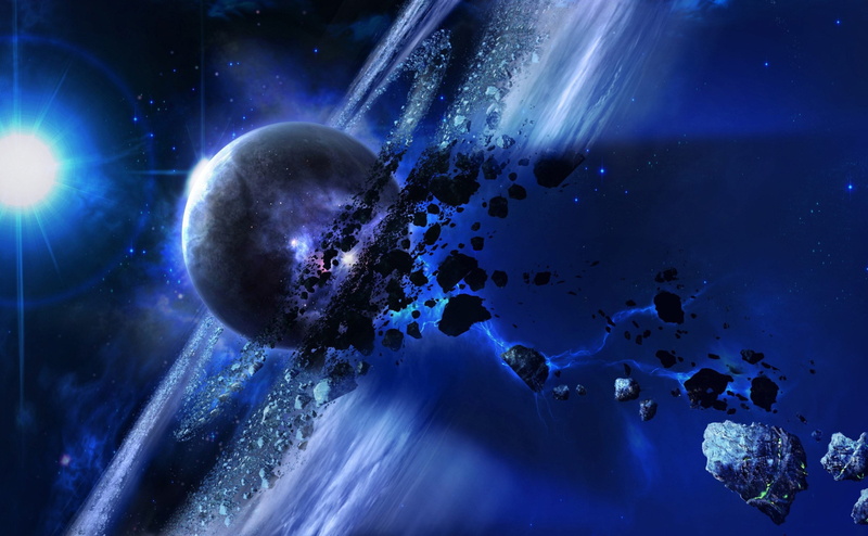night, astronomy, science, abstract, planet - space, digital composite, galaxy, blue, futuristic, light - natural phenomenon, sphere, sky, star - space