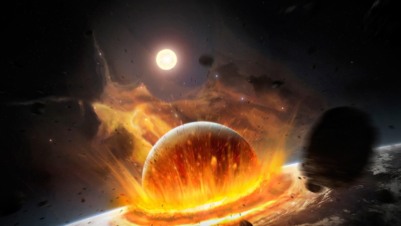 outdoors, cosmos, astronomy, burning, phenomenon, astronomical object, 1080P, motion, water, no people, nature, fire - natural phenomenon, heat - temperature