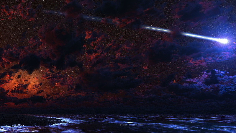 meteor, night, 1080P, asteroid, univers, stars, midnight, stardust, evening, meteorite, darkness, landscape, impact