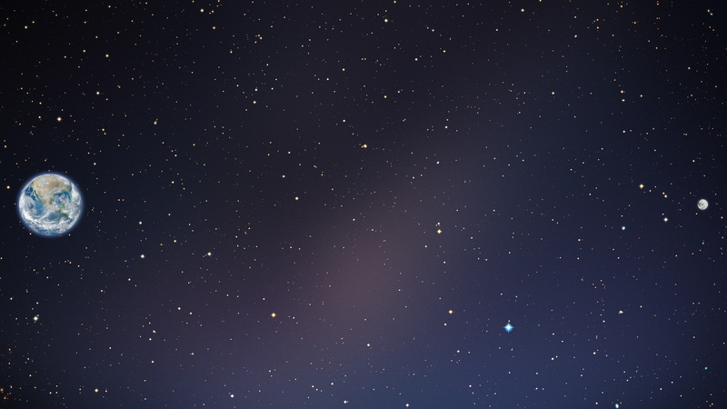 orbiting, glowing, scenics - nature, landscape, Moon, 4K, black Color, blue, low angle view, star Field, sky, exploration, meteor, no people, Earth, space exploration