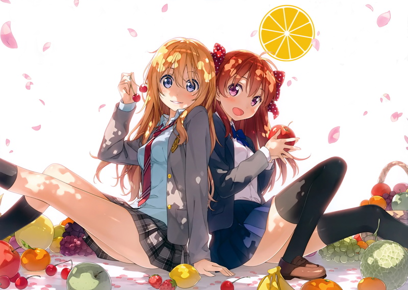 leisure activity, lifestyles, white background, young women, people, portrait, young adult, thigh-highs, adult, Shigatsu wa Kimi no Uso, real people