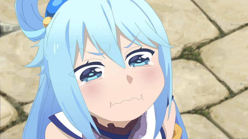BOR ost, vector, To konosub, 1080P, Aqua, look, tears, art, Kono Subarashii Sekai Is Shukufuku Wo!, a shame