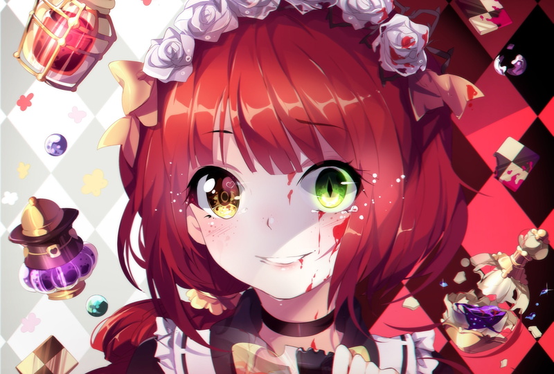 Anime, art and craft, female likeness, no people, male likeness, redhead, multi colored, arts culture and entertainment, still life, festival, fashion