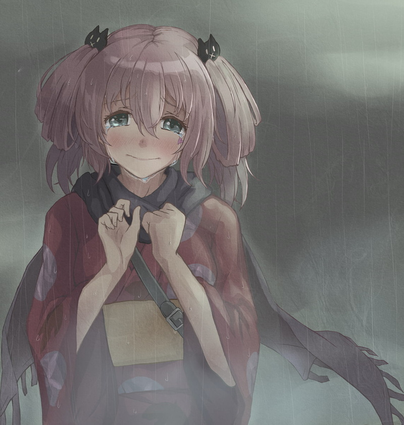 anime, anime girls, Shichimiya Satone, sadness, rain, Chuunibyou demo Koi ga Shitai!, tears, 480P