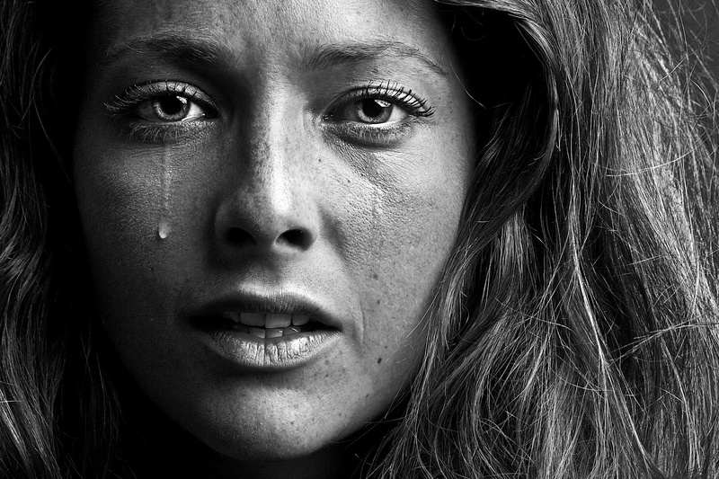 tears, women, monochrome, portrait, crying, face, 1080P, model